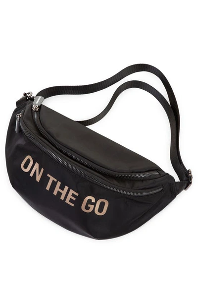 Shop Childhome On The Go Water Repellent Belt Bag In Black/gold