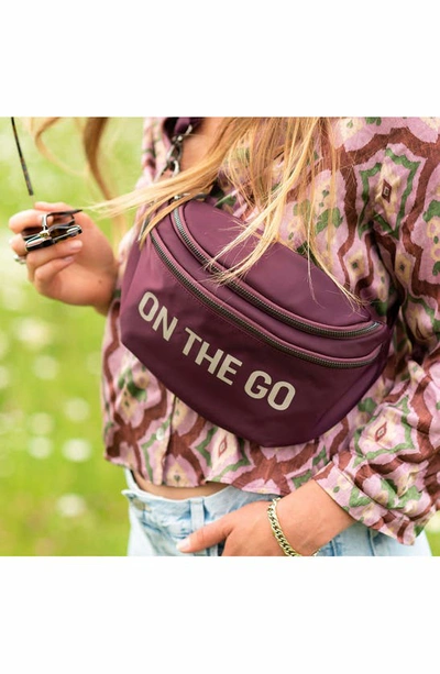 Shop Childhome On The Go Water Repellent Belt Bag In Aubergine