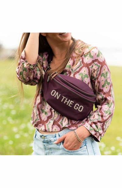 Shop Childhome On The Go Water Repellent Belt Bag In Aubergine