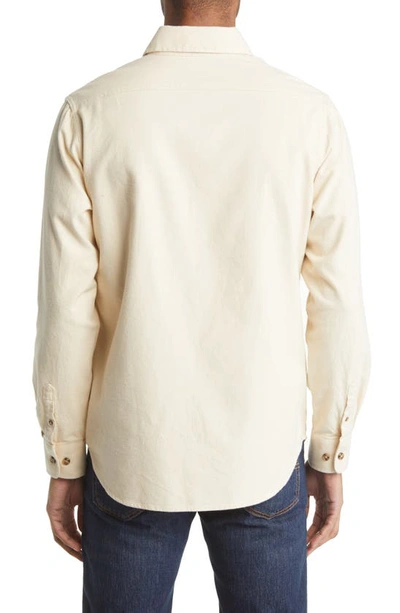 Schott Heather Flannel Long Sleeve Button-up Shirt In Oatmeal