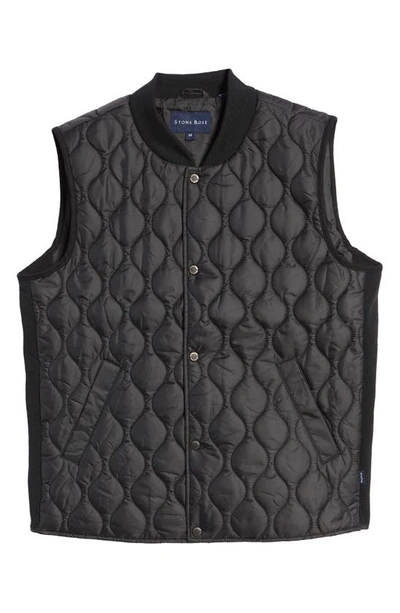 Shop Stone Rose Water Repellent Puffer Vest In Black