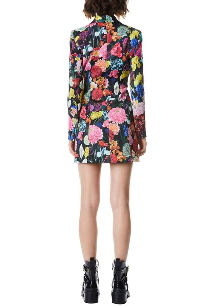 Shop Alice And Olivia Latoya Long Sleeve Blazer Minidress In Botanical Garden