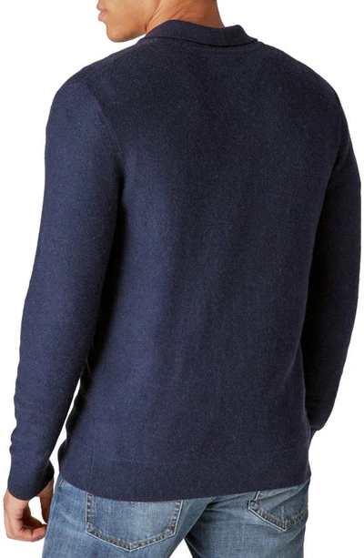Lucky Brand Cloud Soft Polo Sweater In Cadet Navy