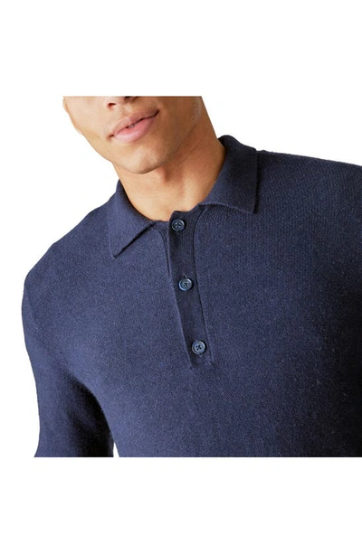 Lucky Brand Cloud Soft Polo Sweater In Cadet Navy