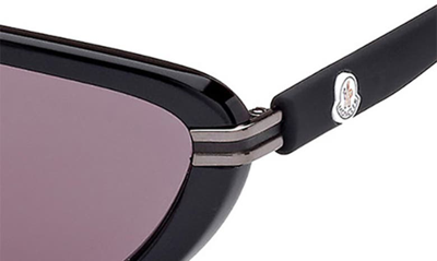 Shop Moncler Vitesse Shield Sunglasses In Shiny Black/ Smoke