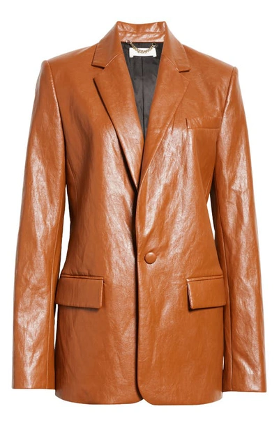 Shop A.l.c Dakota Faux Leather Blazer In Cognac