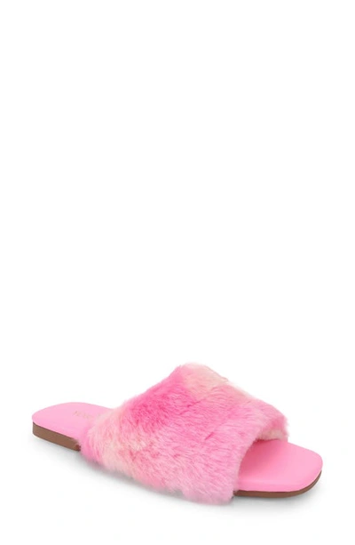 Shop Yosi Samra Kids' Miss Nora Faux Fur Slide In Pink