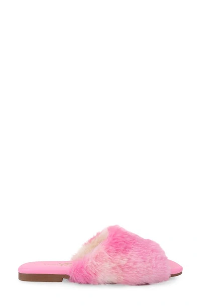 Shop Yosi Samra Kids' Miss Nora Faux Fur Slide In Pink