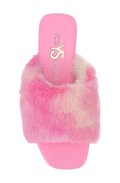 Shop Yosi Samra Kids' Miss Nora Faux Fur Slide In Pink