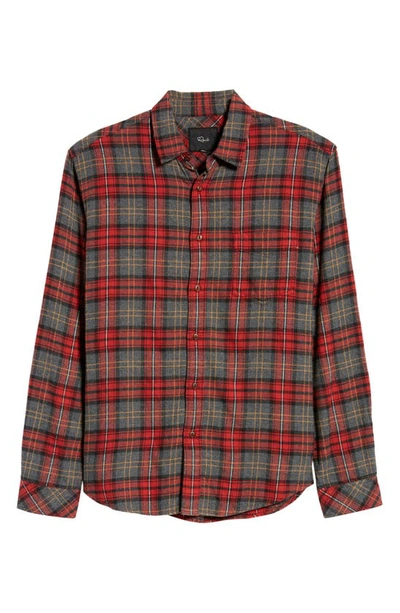 Shop Rails Lennox Relaxed Fit Plaid Cotton Blend Button-up Shirt In Graham Ember Grey Melange