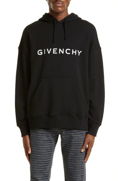 Givenchy Logo-print Hoodie In Black