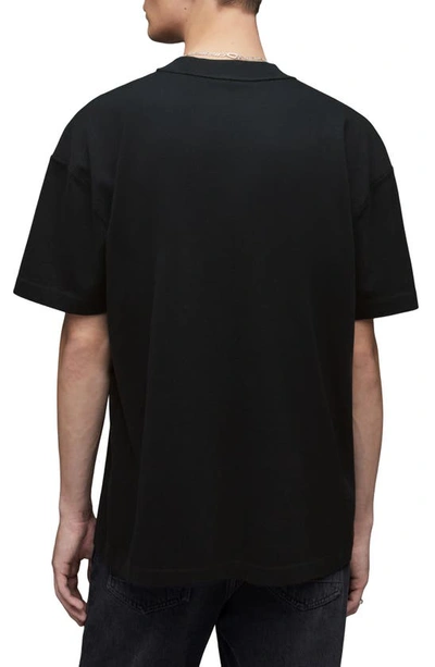 Shop Allsaints Isac Cotton T-shirt In Jet Black