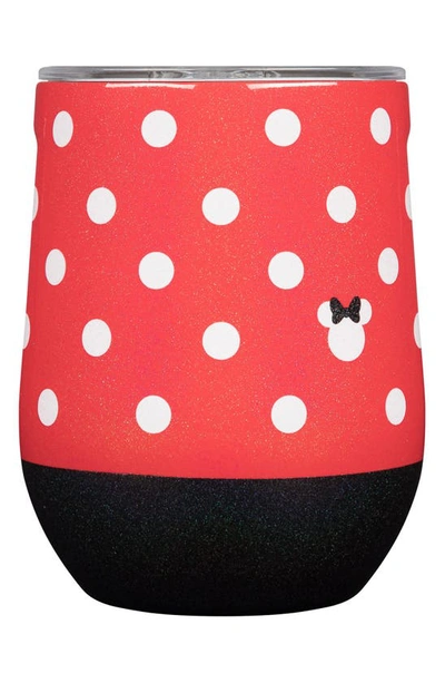 Shop Corkcicle 12-ounce Insulated Stemless Wine Tumbler In Minnie- Polka Dot Red