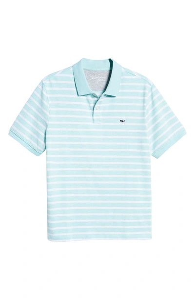 Shop Vineyard Vines Edgartown Piqué Performance Polo In Stripe Andros Blue