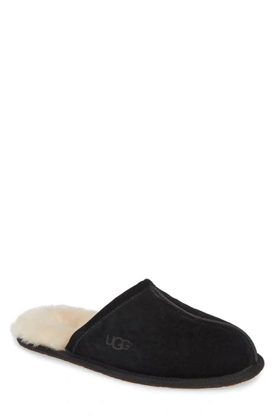 Shop Ugg Scuff Slipper In Black Suede