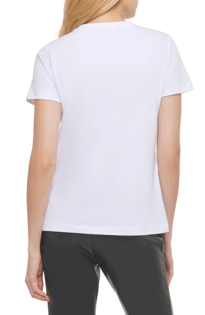 Shop Dkny Gloss Logo T-shirt In White/ Black