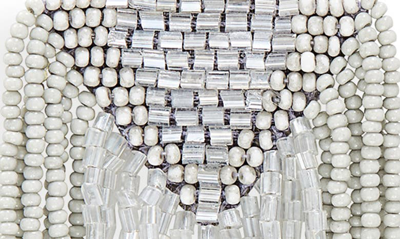 Deepa Gurnani Beaded Tassel Earrings In Light Grey