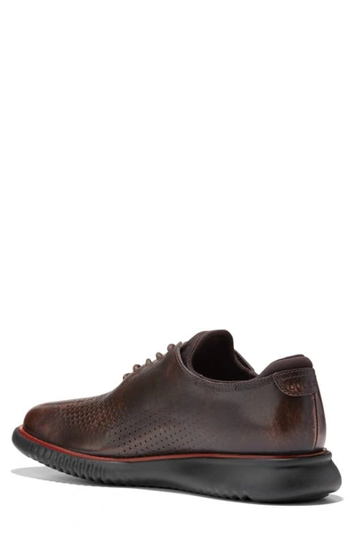 Shop Cole Haan 2.zerogrand Laser Wing Oxford In Chocolate/ Black