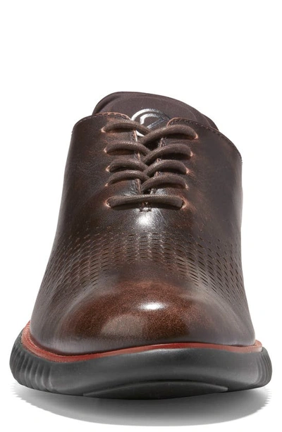 Shop Cole Haan 2.zerogrand Laser Wing Oxford In Chocolate/ Black