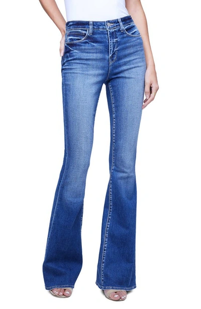 Shop L Agence Marty High Waist Flare Leg Jeans In Cambridge