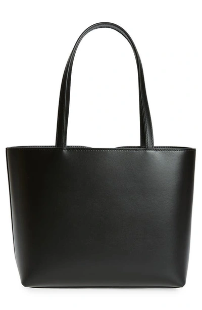 Dolce & Gabbana Large Dg Logo Leather Tote In Black