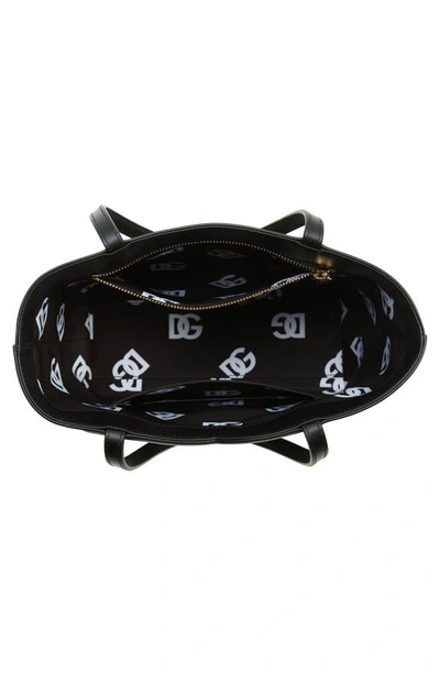 Shop Dolce & Gabbana Large Dg Logo Leather Tote In Black