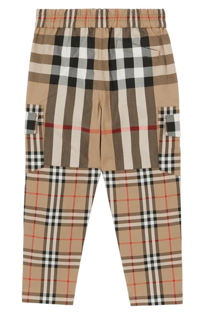 Shop Burberry Kids' Gordon Check Cotton Pants In Archive Beige Ip Chk