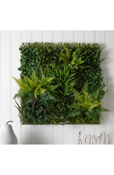 Shop Nearly Natural Artificial Foliage Wall Panel In Green