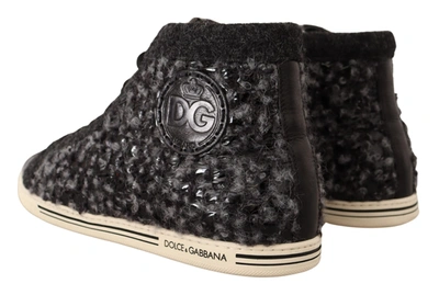 Shop Dolce & Gabbana Elegant Gray High Top Men's Sneakers