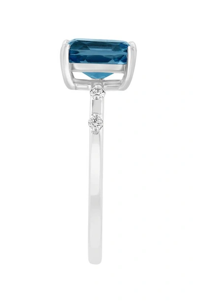 Effy 14k White Gold, Diamond, & London Blue Topaz Ring In Blue