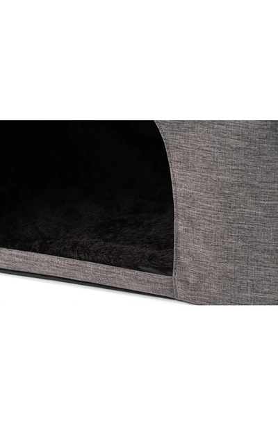 Shop Precious Tails Rectangular 2-tier Collapsible Pet Cat Cave Bed In Charcoal