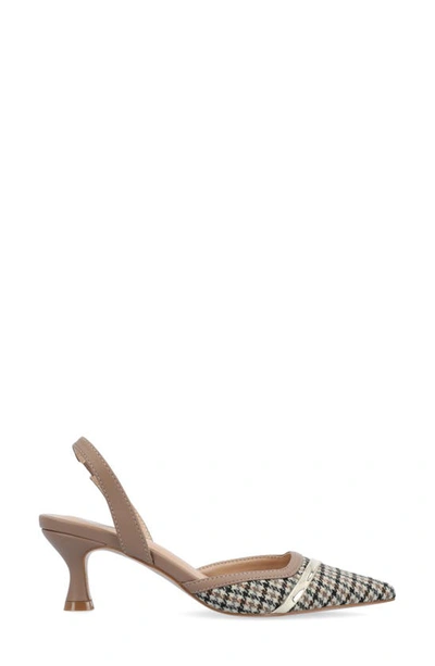 Journee Collection Nellia Slingback Pointed-toe Pump In Taupe