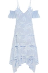SELF-PORTRAIT Off-The-Shoulder Embroidered Georgette Dress