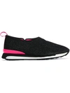 Hogan Rebel Glittered Wool Blend Slip-on Sneakers
