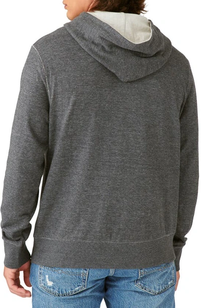 Shop Lucky Brand Duo Fold Hoodie In Charcoal