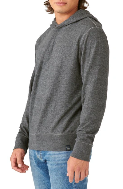 Shop Lucky Brand Duo Fold Hoodie In Charcoal