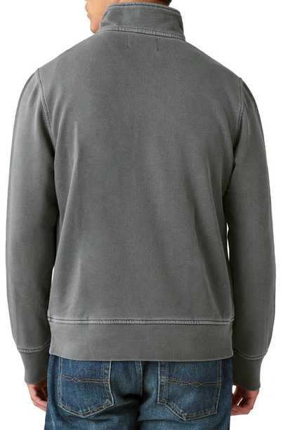 Shop Lucky Brand Cloud Fleece Half Zip Mock Neck Sweatshirt In Jet Black