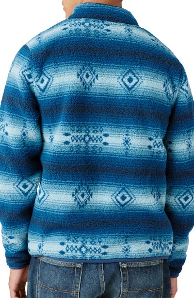 Shop Lucky Brand Southwestern Print High Pile Fleece Utility Mock Neck Sweatshirt In Multi