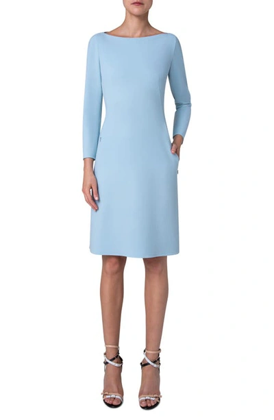 Shop Akris Stretch Wool A-line Dress In 017 Ice