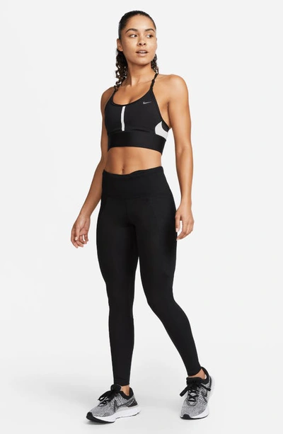 Shop Nike Dri-fit 7/8 Tights In Black/ Black