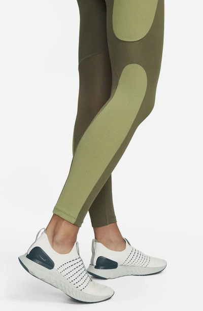 Shop Nike Dri-fit 7/8 Tights In Medium Olive/ Alligator