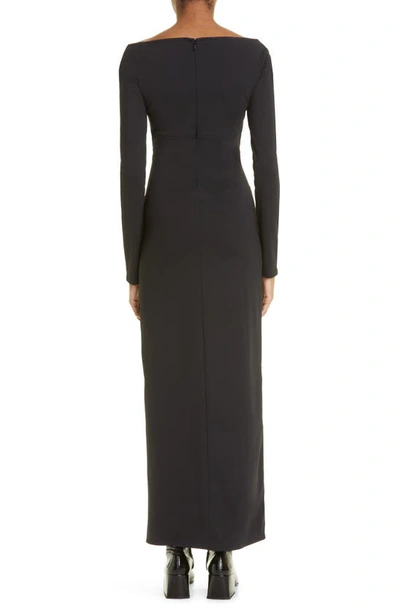 Shop Courrèges Swallow Cutout Long Sleeve Dress In Black
