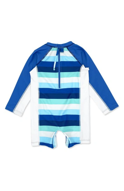 Shop Feather 4 Arrow Shorebreak Stripe Long Sleeve One-piece Rashguard Swimsuit In Navy