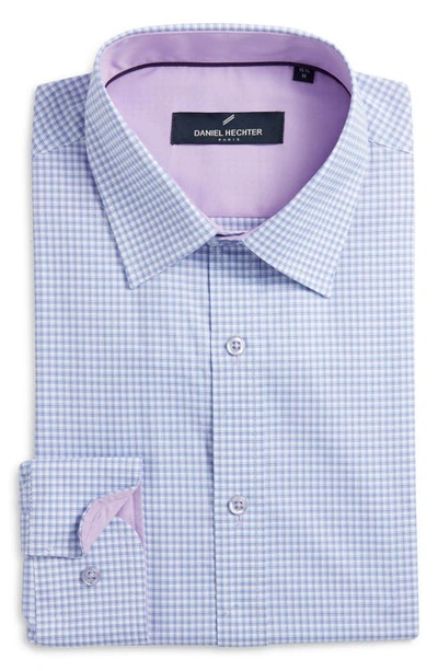Shop Daniel Hechter Check Dress Shirt In Lilac