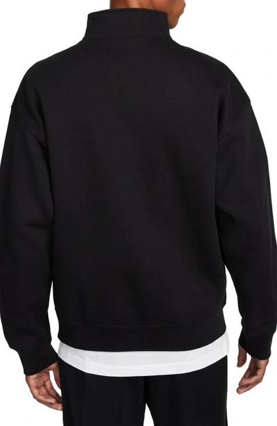 Shop Nike Solo Swoosh Oversize Quarter Zip Sweatshirt In Black/ White