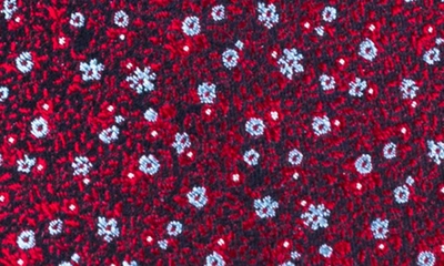 Shop Wrk Mini Floral Silk Tie In Burgundy