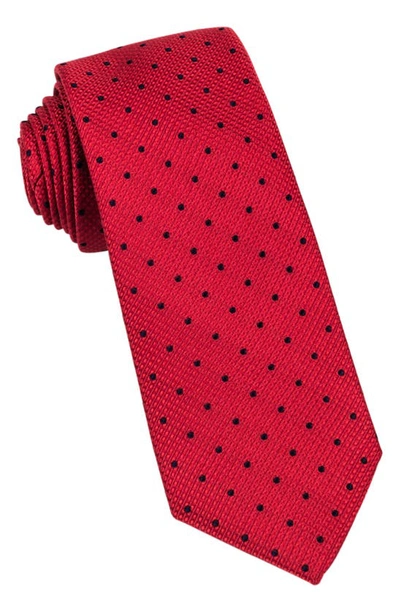 Shop Wrk W.r.k Classic Dot Silk Tie In Red