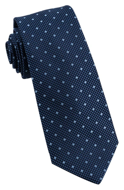 Shop Wrk W.r.k Classic Dot Silk Tie In Navy