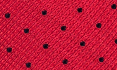 Shop Wrk W.r.k Classic Dot Silk Tie In Red