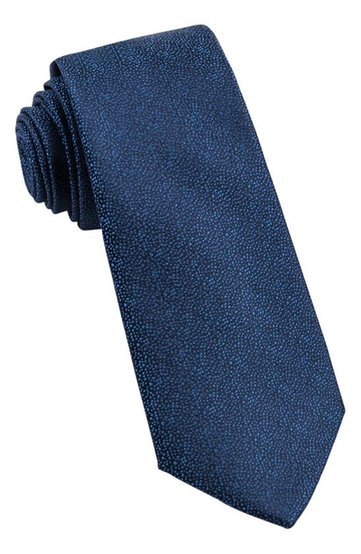 Shop Wrk W.r.k Textured Silk Tie In Navy